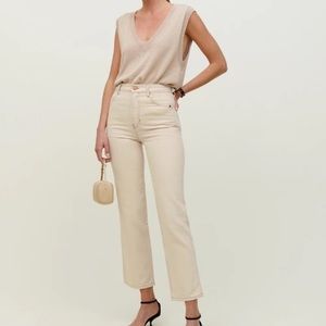 Reformation Cowboy High Rise Straight Jeans Almond